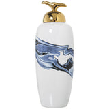 Tibor Alexandra House Living Blue White Golden Ceramic 17 x 46 cm-0