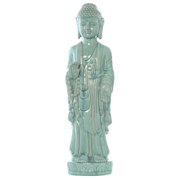 Decorative Figure Alexandra House Living Celeste Ceramic Buddha 20 x 27 x 83 cm-0