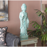 Decorative Figure Alexandra House Living Celeste Ceramic Buddha 20 x 27 x 83 cm-1