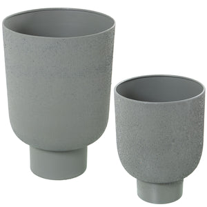 Set of Planters Alexandra House Living Grey Metal (2 Pieces)-0