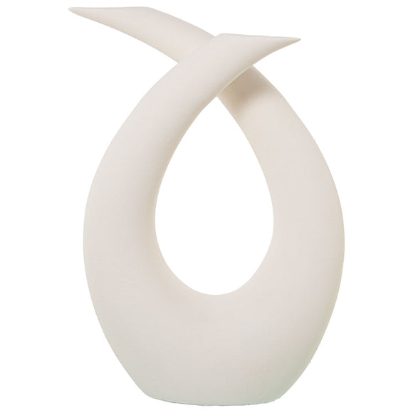 Decorative Figure Alexandra House Living White Ceramic Abstract 18 x 36 x 52 cm-0