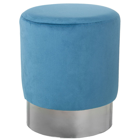 Pouffe Alexandra House Living Blue Silver Velvet Wood 10 x 42 x 35 cm-0