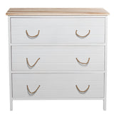 Chest of drawers Alexandra House Living White Brown Wood 80 x 81 x 35 cm-4