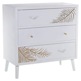 Chest of drawers Alexandra House Living White Golden Wood 80 x 80 x 40 cm-0