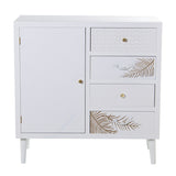 Sideboard Alexandra House Living White Golden Wood 80 x 80 x 40 cm-4