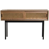 Console Alexandra House Living Brown Black Wood wicker 120 x 75 x 30 cm-5