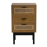 Nightstand Alexandra House Living Brown Black Wood 40 x 65 x 30 cm-3