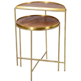 Set of 2 tables Alexandra House Living Brown Golden-0