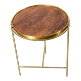 Set of 2 tables Alexandra House Living Brown Golden-2