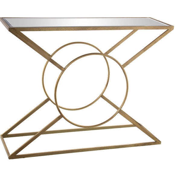 Console Alexandra House Living Transparent Golden Metal 100 x 79 x 32 cm-0