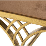 Bench Alexandra House Living Brown Golden Velvet Metal 60 x 46 x 37 cm-2