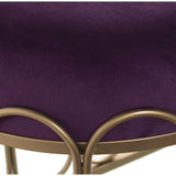 Bench Alexandra House Living Violet Golden Velvet Metal 100 x 47 x 40 cm-3