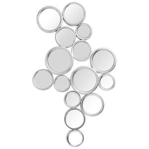 Wall mirror Alexandra House Living Silver Metal Circles 11 x 91 x 60 cm-0