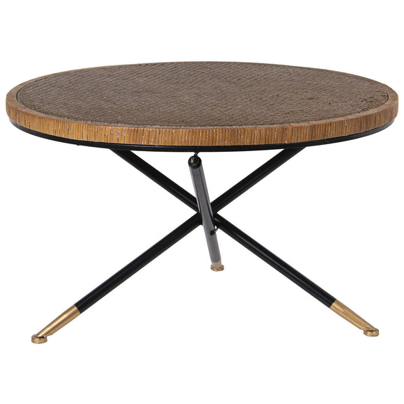 Centre Table Alexandra House Living Brown Black Rattan Natural Fibre 80 x 46 x 80 cm-0