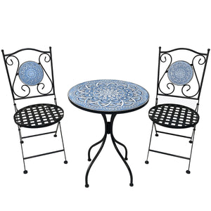 Table set with 2 chairs Alexandra House Living Multicolour 60 x 71 x 60 cm Mosaic-0