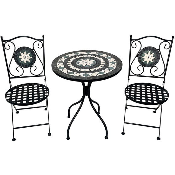 Table set with 2 chairs Alexandra House Living Multicolour 60 x 71 x 60 cm Mosaic-0