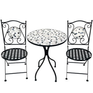 Table set with 2 chairs Alexandra House Living Multicolour 60 x 71 x 60 cm Mosaic-0