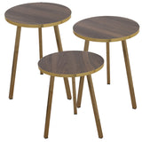 Set of 3 tables Alexandra House Living Brown Golden Wood-4