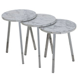 Set of 3 tables Alexandra House Living Silver Wood-0