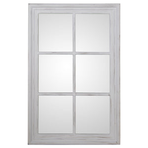 Wall mirror Alexandra House Living White Wood Worn Window 5 x 101 x 65 cm-0