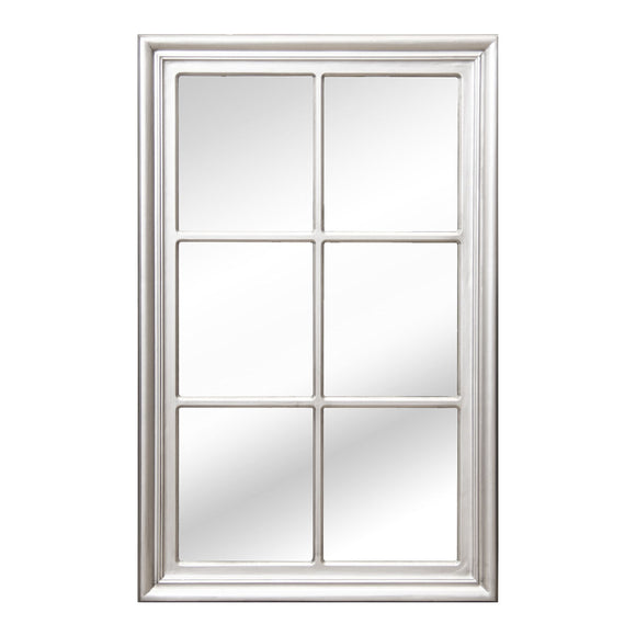 Wall mirror Alexandra House Living Silver Wood Window 5 x 101 x 65 cm-0