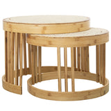 Set of 2 tables Alexandra House Living Brown Wood-5