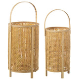 Lantern set Alexandra House Living Brown Bamboo 30 x 51 x 30 cm 24 x 47 x 24 cm 2 Pieces-0