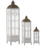 Lanterns Alexandra House Living White Wood Crystal Fir wood (3 Pieces)-6