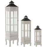 Lanterns Alexandra House Living White Wood Crystal Fir wood (3 Pieces)-1