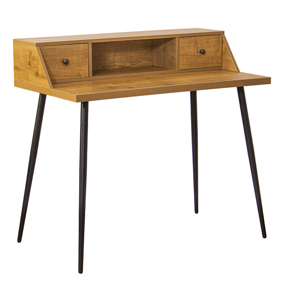 Desk with Drawers Alexandra House Living Natural Metal 100 x 57 x 93 cm-0