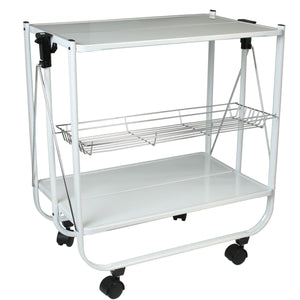 Serving trolley Alexandra House Living White 68 x 70 x 40 cm Foldable-0