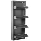 Shoe Rack Alexandra House Living Grey 50 x 136 x 15 cm 4 drawers-8