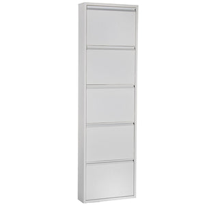 Shoe Rack Alexandra House Living White 50 x 170 x 15 cm 5 drawers-0