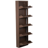 Shoe Rack Alexandra House Living Brown 50 x 170 x 15 cm 5 drawers-7