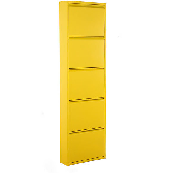 Shoe Rack Alexandra House Living Yellow 50 x 170 x 15 cm 5 drawers-0