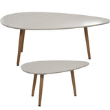 Set of 2 tables Alexandra House Living White Wood-1