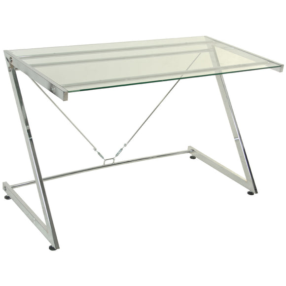 Desk Alexandra House Living White Transparent Crystal 124 x 76 x 60 cm-0