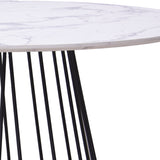 Dining Table Alexandra House Living White Black Metal 120 x 75 x 120 cm-1