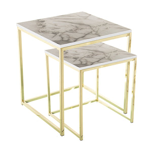 Set of 2 tables Alexandra House Living Golden Metal-0