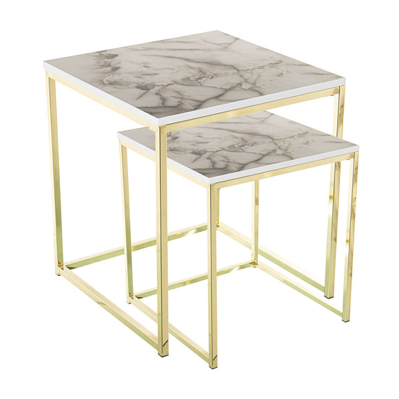 Set of 2 tables Alexandra House Living Golden Metal-0