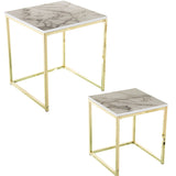 Set of 2 tables Alexandra House Living Golden Metal-1