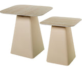 Set of 2 tables Alexandra House Living Beige Wood-0