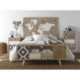 Headboard Alexandra House Living Natural 110 x 100 x 4 cm World Map-1