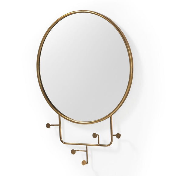 Hanging mirror Alexandra House Living Golden 76 x 104 x 6 cm-0