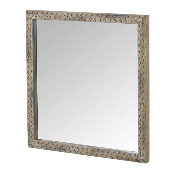 Hanging mirror Alexandra House Living Natural 80 x 80 x 4 cm-0