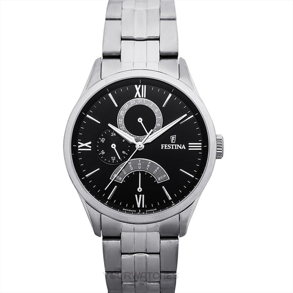 Men's Watch Festina F16822/4 Black Silver-0