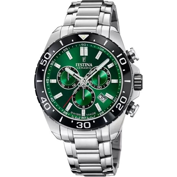 Men's Watch Festina F20042/3 Green Silver-0