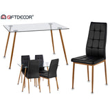 Table set with 4 chairs Gift Decor 4 Brown Black Transparent-1