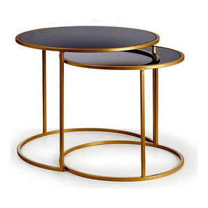 Set of 2 tables Black Golden 60 x 48 x 60 cm (2 pcs)-0