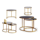 Set of 2 tables Black Golden 60 x 48 x 60 cm (2 pcs)-1